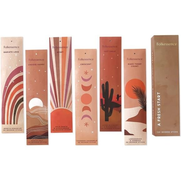 Incense Sticks - Pack of 6 Insenses - 120 Sticks, Lavender Chamomile, Palo Santo - Picture 1 of 6